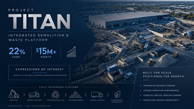 Vertically Integrated Demolition & Waste Processing Group | $22M+ Revenue | Strong Margins |