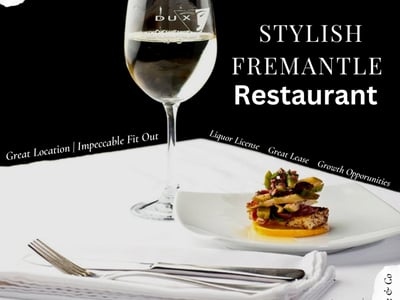 FOR SALE: Fremantle Restaurant  $130K Monthly Turnover | $275,000 + Stock image