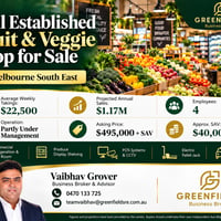 Well Established Fruit & Veggie Shop for Sale - Melbourne South East image