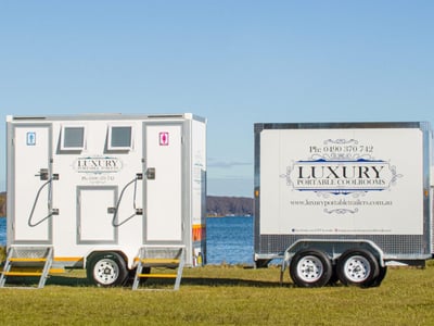 Luxury Portable Trailers with Cool-rooms & Toilet Hire image