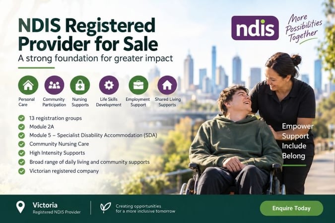 NDIS Registered Provider for Sale 13 Registration Groups, Module 2A & SDA