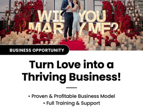 Unforgettable Proposals Franchise For Sale - Exclusive Territories - Greater Melbourne -  Flexible Work Hours - Full Training and Market Support - Pro