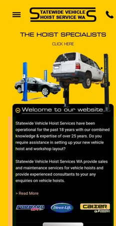 Vehicle Hoist Business Mobile.