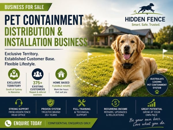 Flexible Lifestyle Business Exclusive NSW Pet Containment Territory