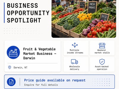 Photo of Business for Sale: High-Traffic Parap Markets Fruit & Veg Stall - Turnkey