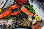 For Sale Fresh, Cooked Seafood Busy Train Station Shopping Mall Edgecliff Sydney