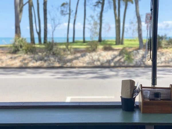Hervey Bay Esplanade Cafe with ocean views. Owner said sell and drastic price reduction