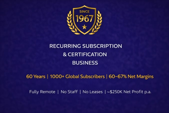 Under Offer! Established Recurring Membership and Certification Business (60 Years) - Fully Remote
