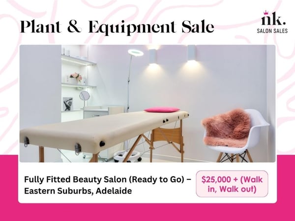 Fully Fitted Beauty Salon (Plant & Equipment only - Ready to Go)  Eastern Suburbs, Adelaide