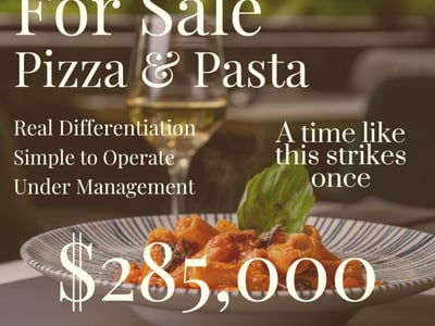 For Sale: Thriving Pizza & Pasta Restaurant  $285,000 + Stock image