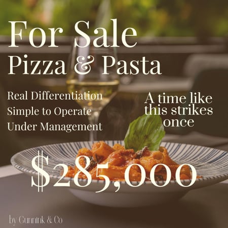 For Sale: Thriving Pizza & Pasta Restaurant  $285,000 + Stock