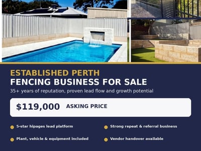 Established Perth Fencing & Retaining Business For Sale image