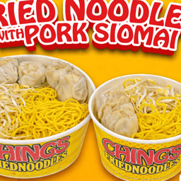 FRIED NOODLES WITH PORK SIOMAI