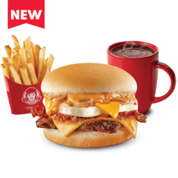 Breakfast Bacon Mushroom Melt Burger Combo