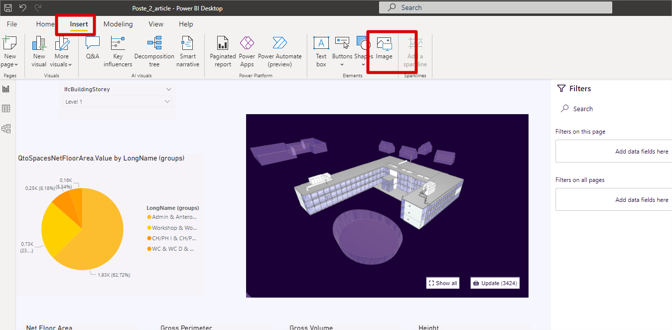 Microsoft Power BI Desktop (Report)
Insérer une image