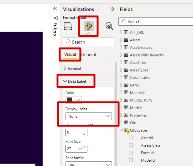 Microsoft Power BI Desktop (Report)
custom visual Réglage detail