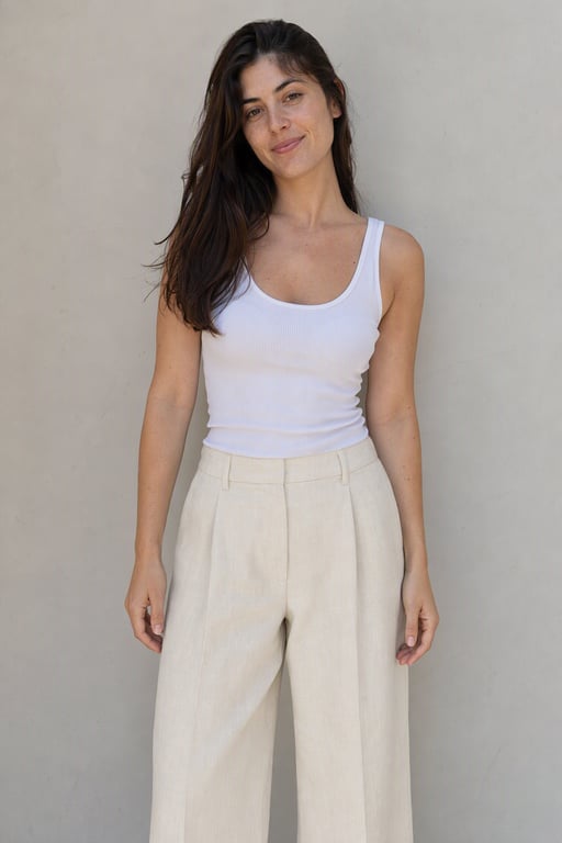 Pantalón palazzo de lino