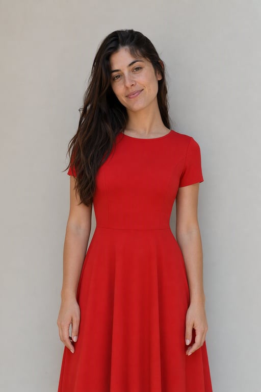Vestido midi rojo