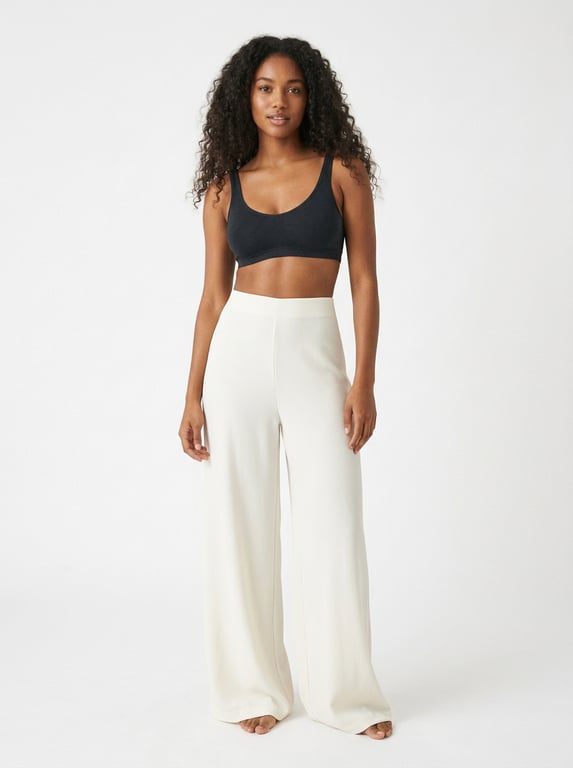 Try on ivory palazzo pants with AI