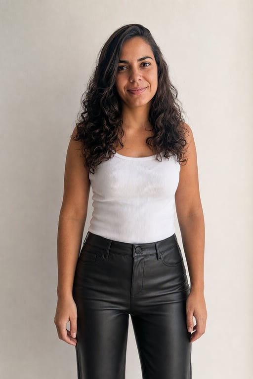 Calça de couro ecológico