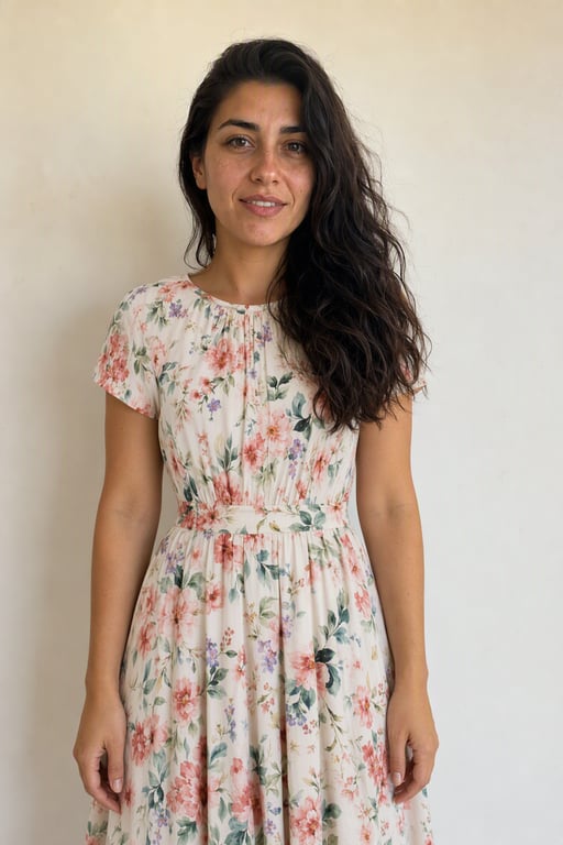 Vestido midi de flores
