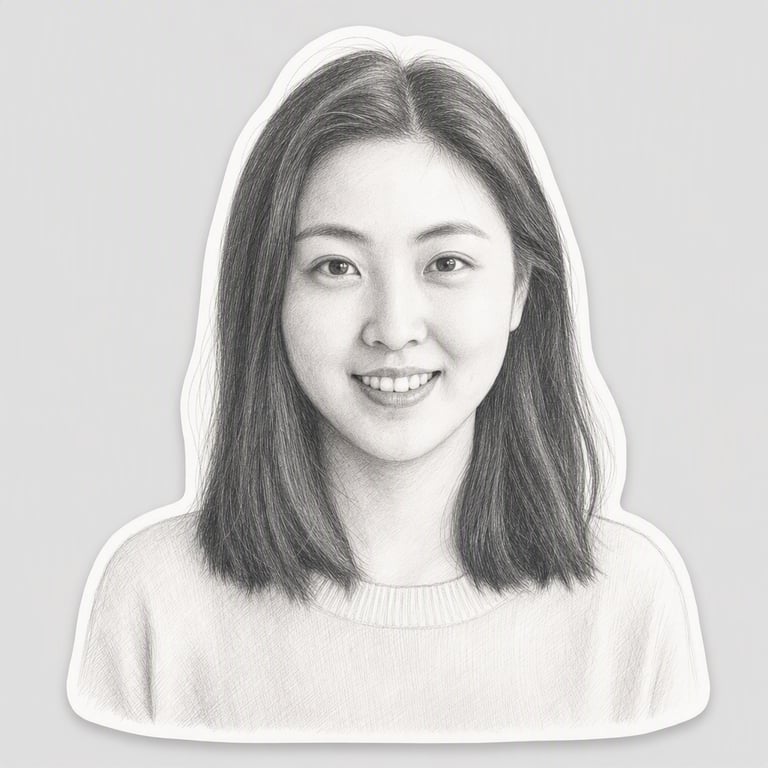 铅笔素描: 石墨质感，轻排线
