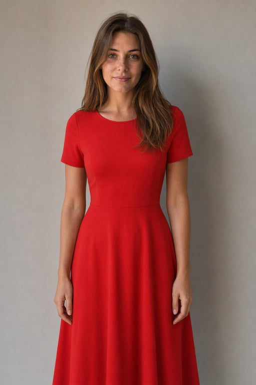 Rotes Midikleid