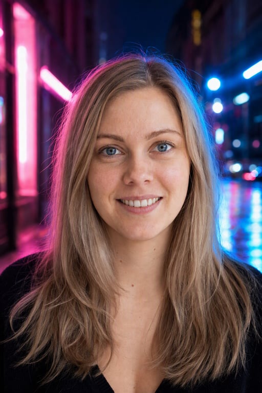 Neoontänav: Roosa ja sinine öine sära