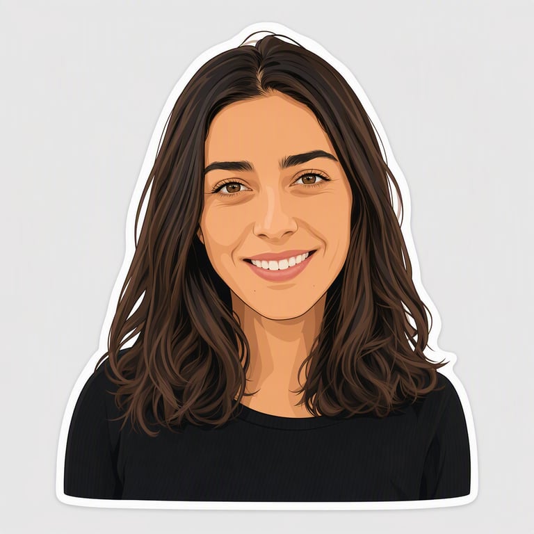 Dibujo animado: Formas limpias, color plano, línea fina