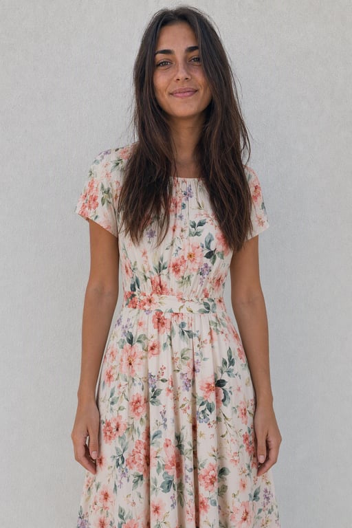 Vestido midi de flores