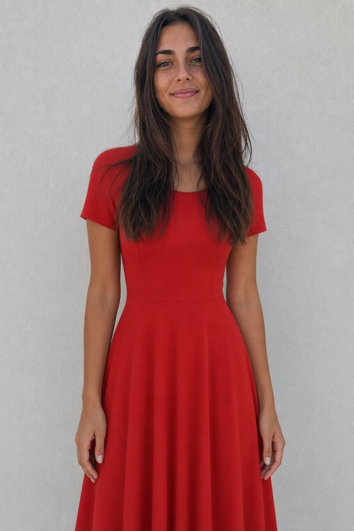 Vestido midi rojo
