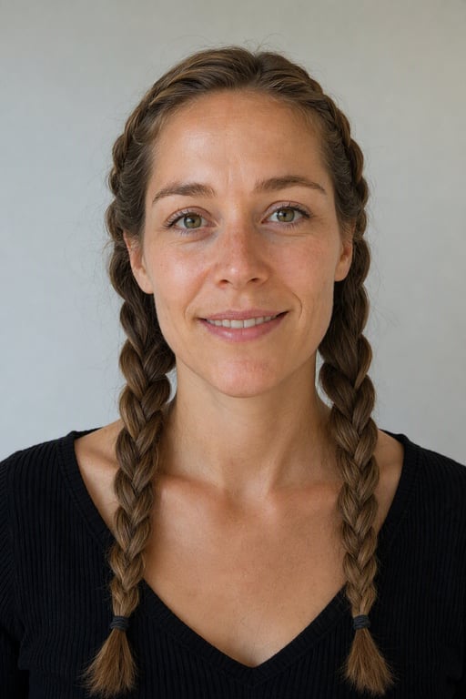 Tresses: Deux tresses depuis le haut du crâne, pratique au quotidien