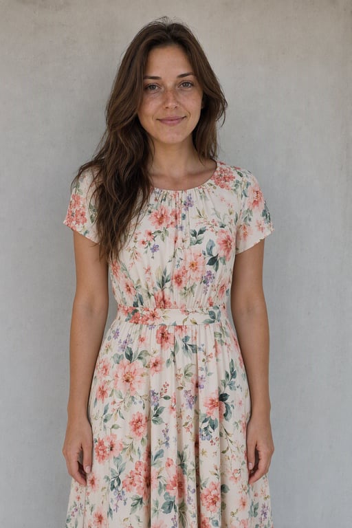 Robe midi fleurie