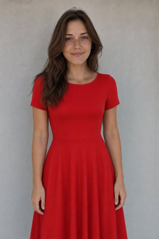 Robe midi rouge