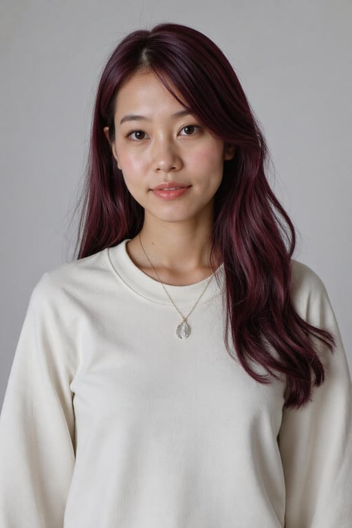 AI burgundy hair color result by Visio