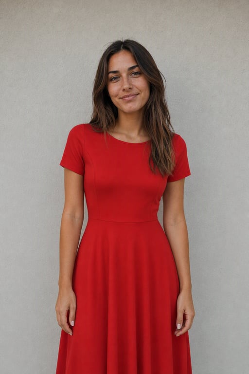 Crvena midi haljina
