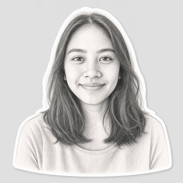 Sketsa pensil: Grafit dengan arsiran tipis