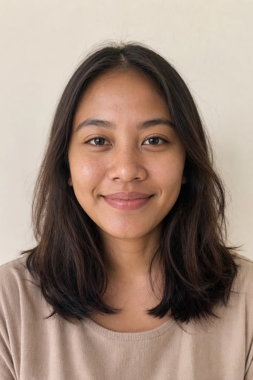 Perempuan Indonesia dengan makeup tipis, foto asli