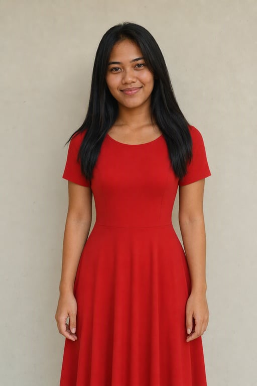 Dress midi merah