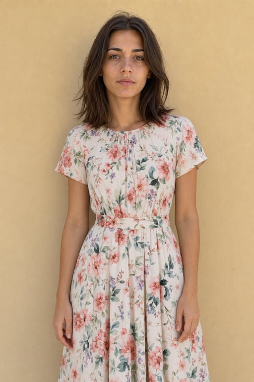 Abito midi a fiori