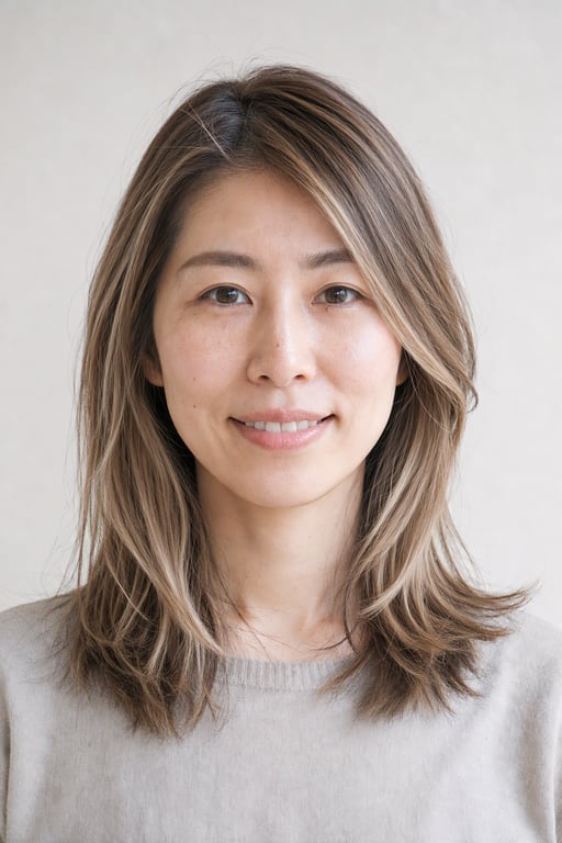 バレイヤージュ: 根元を暗く、毛先に向けて明るく。伸びても気になりにくい