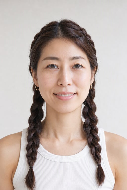 編み込みヘア: サイドから編み込んだまとめ髪。浴衣にも合います