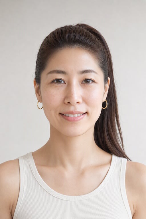 ポニーテール: 顔まわりを全部出すので、自分の顔型がいちばん早く見えます