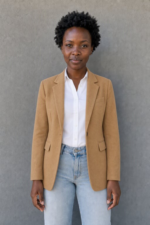 Blazer ya rangi ya ngamia