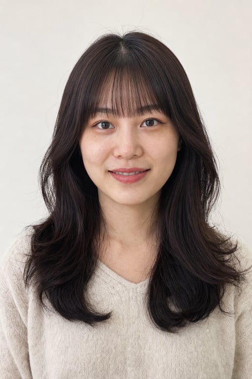 시스루뱅: 이마가 비치는 얇은 앞머리, 관리 부담이 가장 적어요