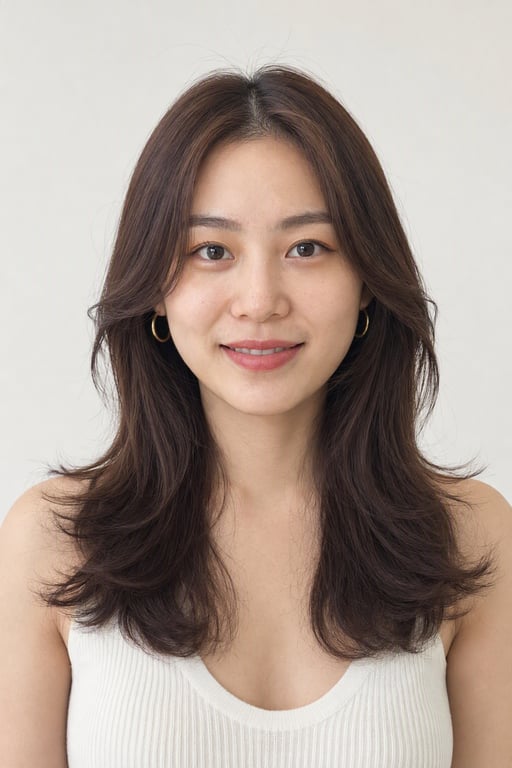 버터플라이컷: 긴 기장 위에 짧은 얼굴 라인 층, 드라이하면 볼륨이 살아요