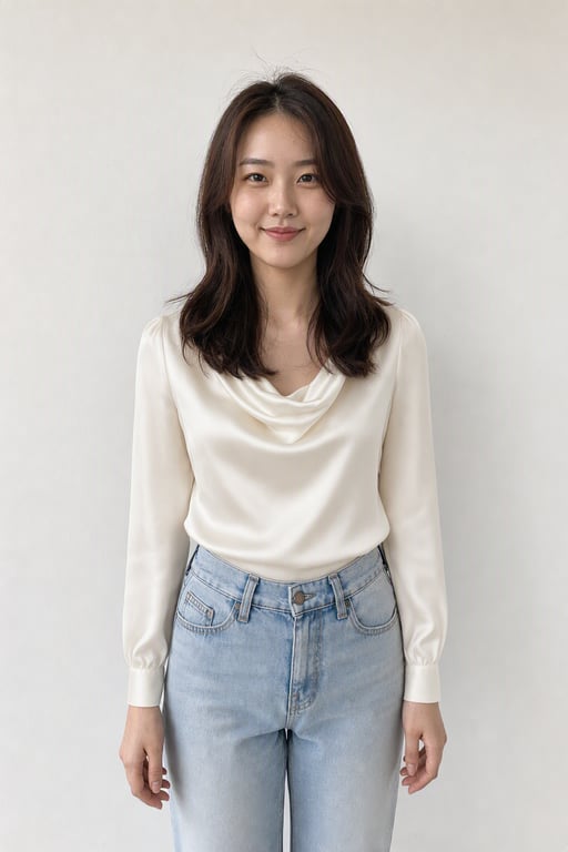 실크 블라우스