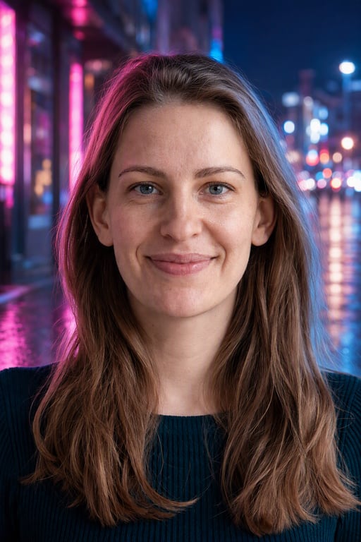 Neons: Rozā un zils nakts pilsētas mirdzums