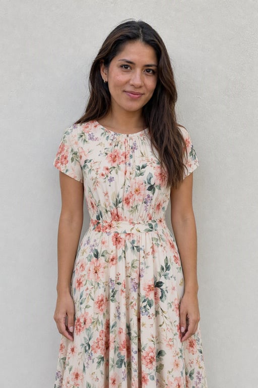 Vestido midi floreado