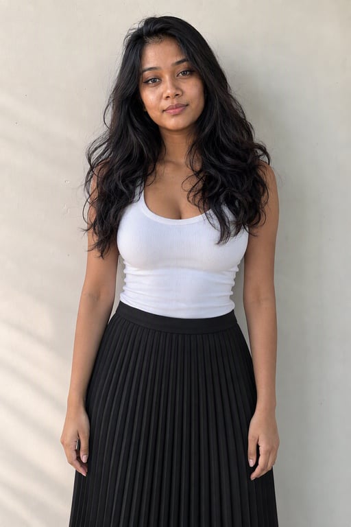 Skirt midi lipit